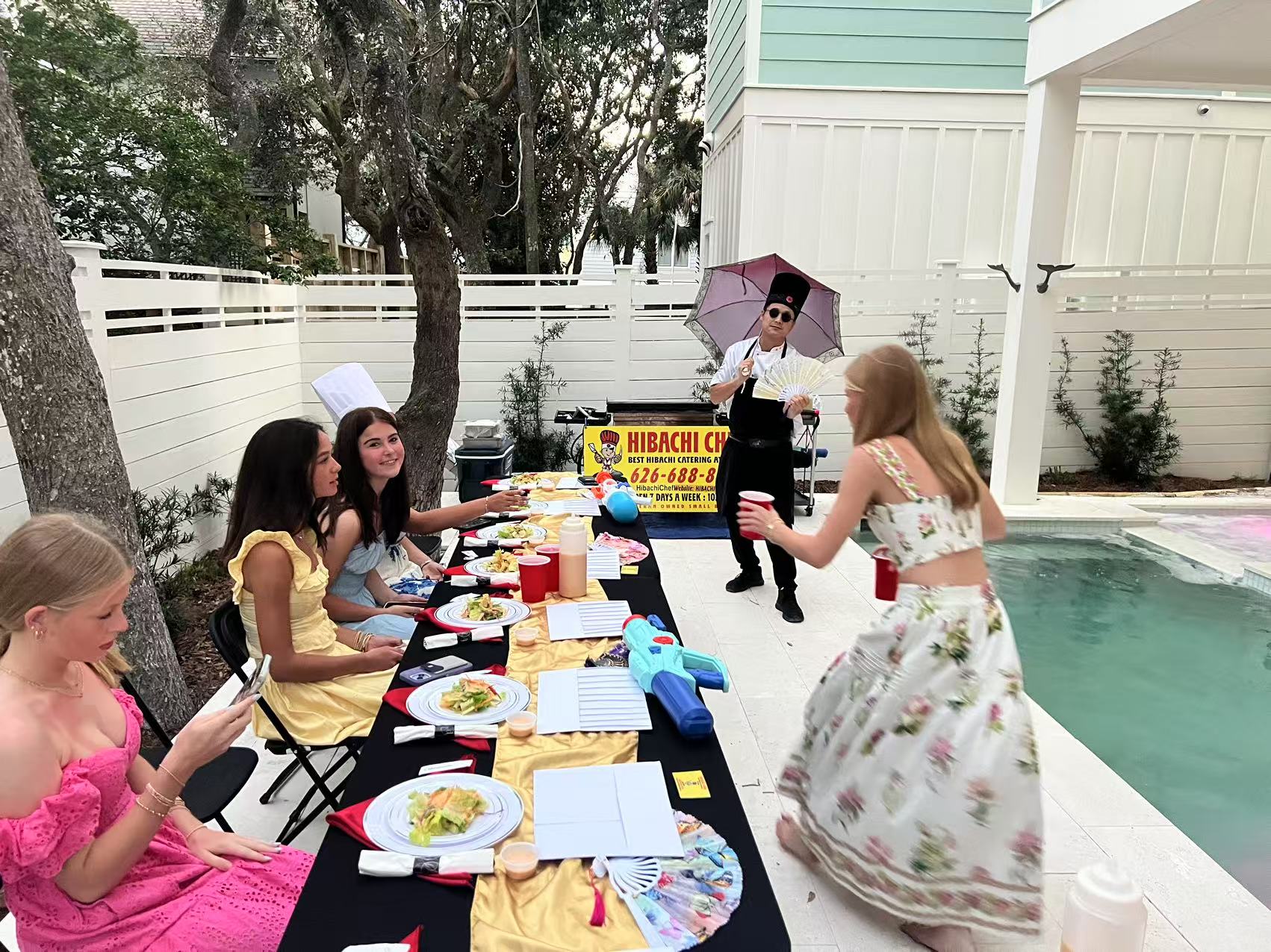 Hibachi chef cooking at private event Florida